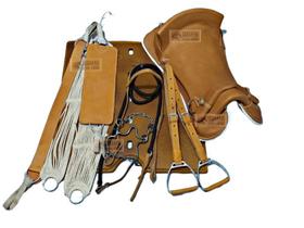 Sela Arreio Freio De Ouro com Manta Gel Laço Comprido