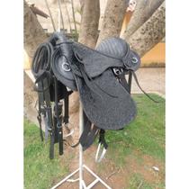 Sela Australiana Cavalgada Luxo para montaria cavalo cavalgada completa preta 16 polegadas Sela Australiana Cavalgada Luxo para montaria cavalo cavalgada completa preta 16 polegadas