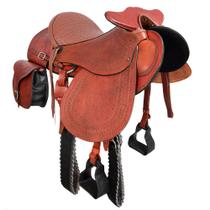 Sela Australiana com cabeça e alforge SV33002 - Havana