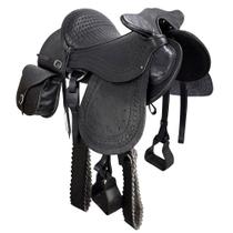 Sela Australiana com cabeça e alforge SV33003 - Preta