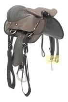 Sela Australiana Com Cabeça Marrom De Adulto 16" Completa Couro Cavalgada