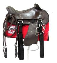 Sela Australiana De Cabeça Marrom Para Cavalgadas e Passeios Completa Com Freio Inox e Baixeiro