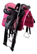 Sela Australiana De Cabeça Preta e Rosa Luxo 16 Polegadas + Acessórios