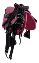 Sela Australiana De Menina 12 Polegadas Preta E Rosa Original Com Acessórios Sela Australiana De Menina 12 Polegadas Preta E Rosa Original Com Acessórios