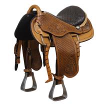 Sela Australiana Entalhada Marrom 16" Bronc-Steel 37404