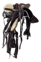 Sela Australiana Marrom Com Bege Infantil De Cabeça Com Abas Luxo Completa 12 Polegadas Original