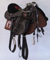 Sela Australiana Marrom Completa Simples Com Abas Do Mangalarga + Itens