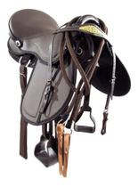 Sela Australiana Marrom Para Cavalo Completa Arriada Lisa Não Perca!