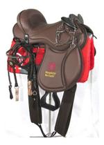 Sela Australiana Marrom Soft Gel Completa De Cabeça Com Abas Mangalarga + Acessórios