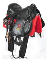 Sela Australiana Preta Soft Gel Completa De Arco Com Abas Mangalarga + Acessórios