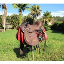 Sela Australiana Soft Gel De Cabeça Com Abas Do Mangalarga Top De Linha + Manta M. + Freio Inox