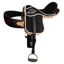 Sela cavalo Cavalgada Selim Em Couro Preta jarrão loro
