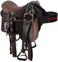 Sela Completa Australiana de Couro De Cabeça 15,5 Polegadas + Manta e Acessorios Envio Imediato Sela Completa Australiana de Couro De Cabeça 15,5 Polegadas + Manta e Acessorios Envio Imediato