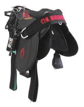 Sela De Cabeça Preta De Cabeça Australiana Arreada Completa Com Bordado Mangalarga + Acessórios