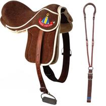 Sela de campo de couro Selim selote para passeio vaquejada cavalgada