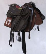 Sela De Cavalgada Australiana Marrom Completa Profissional + Acessórios