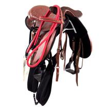 Sela de Cavalo com Cabeça IENE Havana 16 Polegadas Inox Cavalgada Passeio