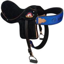 Sela de Cavalo Montaria Semi Profissional Preta Couro