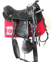 Sela De Criança Preta Com Filete Completa Confortável 12 Polegadas + Acessórios Sela De Criança Preta Com Filete Completa Confortável 12 Polegadas + Acessórios