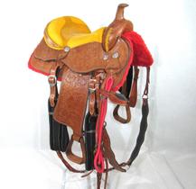 Sela De Pito Americana Quarto de Milha Entalhada Amarela De Alta Qualidade Completa