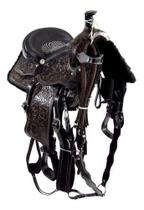 Sela Entalhada Quarto De Milha Americana Preta Pra Cavalos Grandes