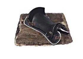 Sela FREIO D'OURO PRETA laço comprido e MANTA LÃ SOCADA