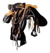 Sela Mangalarga De Cavalo Soft C/ Alforje E Porta Whisky Natural e Preto