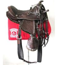 Sela Marrom Para Crianças 12 Polegadas Completa Com Filete Confortável Incrível + Presentes Sela Marrom Para Crianças 12 Polegadas Completa Com Filete Confortável Incrível + Presentes