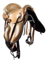 Sela Natural De Cavalo Luxo Australiana Inox Em Couro Mangalarga Sem Igual