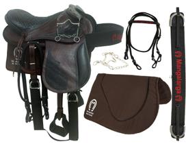 Sela Para Cavalo Arreada De Cabeça 15,5 Polegadas Adulto + Acessorios
