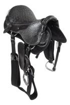 Sela Preta Australiana Tradicional 16 Polegadas Completa Toda De Couro