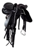 Sela Preta De Cavalo Com Cabeça Adulta Em Inox 16 Polegadas Não Perca!