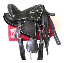 Sela Preta Infantil Completa Pônei E Mini Pônei Com Filete Australiana + Brindes Top