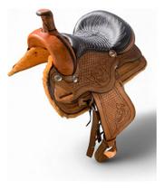 Sela Quarto De Milha Couro Completa Acessórios Em Inox