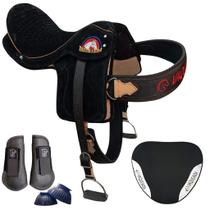 Sela Semi Profissional Barata Cavalo Couro Legitimo Preta