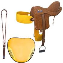 Sela Vaquejada Para Cavalo Semi Profissional Selim De Couro Marrom