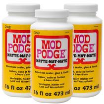 Selador à base de água Mod Podge, 473 ml, acabamento fosco, pacote com 3