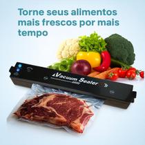 Seladora A Vacuo Sela Alimentos Liquidos Eletrica Embaladora Casa Cozinha Sacolas Durável 220v