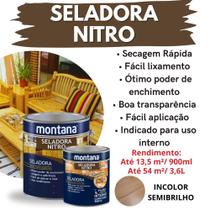 Seladora Nitro para Madeira Semibrilho Incolor 900ml Montana Alto Rendimento