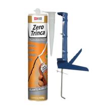 Selante Acrílico Anti Trinca Zero Trinca 420g + Pistola Aplicadora