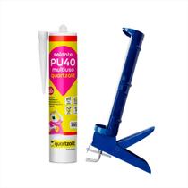 Selante Adesivo Adesão Multiuso Pu40 Branco 360gr + Aplicador