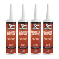 Selante adesivo híbrido de borracha líquida Caulk branco, pacote com 4 Selante adesivo híbrido de borracha líquida Caulk branco, pacote com 4