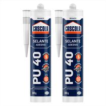 Selante Adesivo Vedação Extra Forte Pu40 Multiuso 380g Kit 2 - Branco