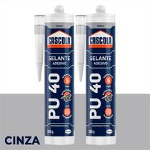 Selante Adesivo Vedação Extra Forte Pu40 Multiuso 380g Kit 2 - Cinza