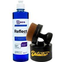 Selante Protetor Brilho Reflect para Pneu Pretinh Zacs Pincel Aplicador Detailer Pneu Pretinho