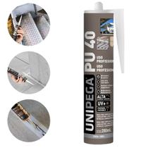 Selante PU40 Poliuretano Cinza 400g Adesivo Vedação Alta Resistência Madeira Vidro Metal