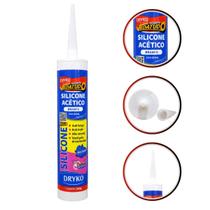 Selante Silicone Acético Branco 260g Vedatudo Dryko Multiuso Antimofo Antifúngico vedação banheiro