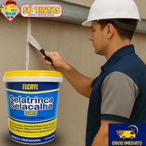 Selatrinca Tecryl 500g Branco, Sela Trinca e Sela Calha, Selante Impermeabilizante Interno e Externo