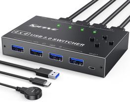Seletor de comutador USB 3.0, comutador KVM MLEEDA de 4 portas, 4 computadores