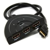 Seletor Hub Switch Hdmi 3 Entradas 1 Saída 3x1 Com Cabo